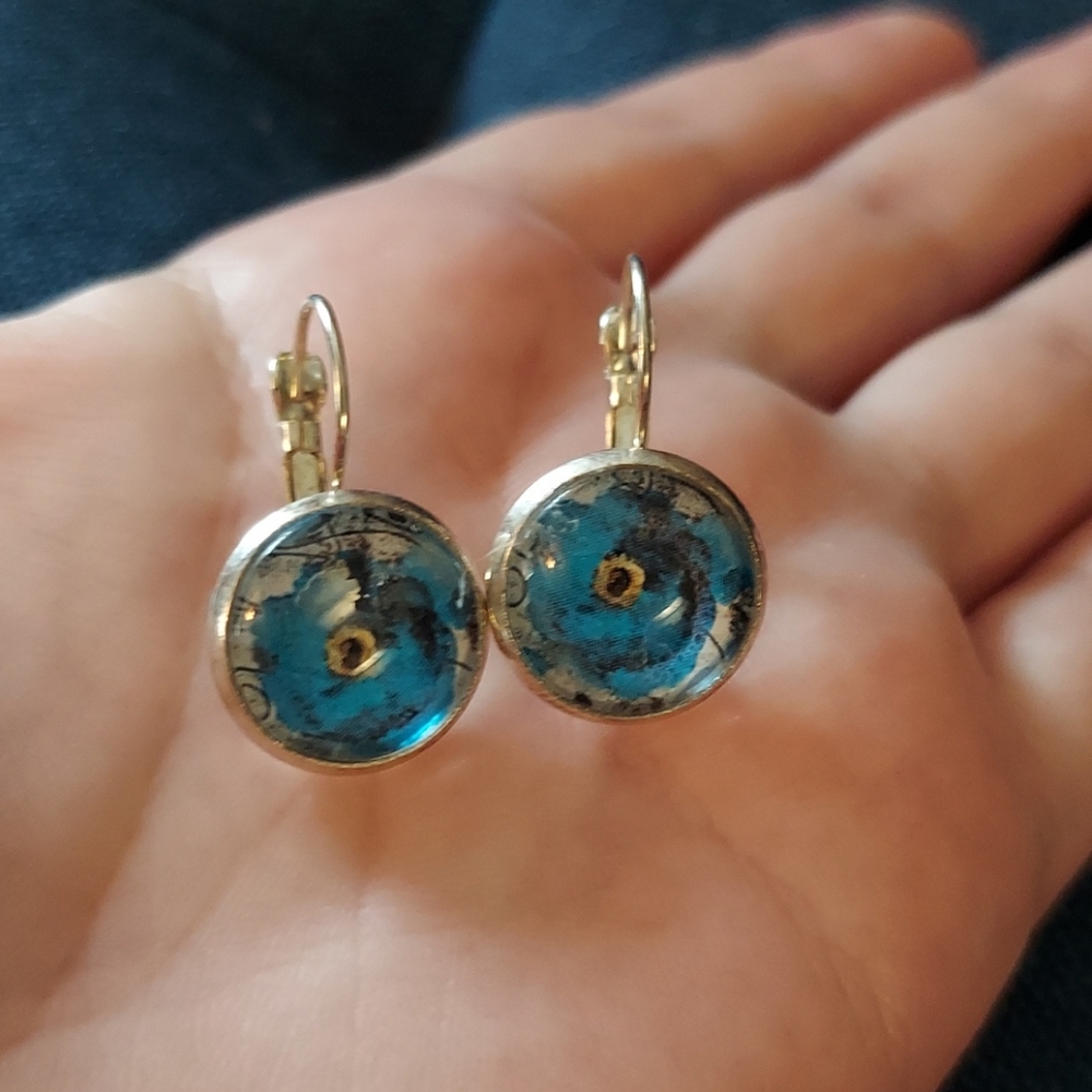 FLOWER BLUE EARRINGS